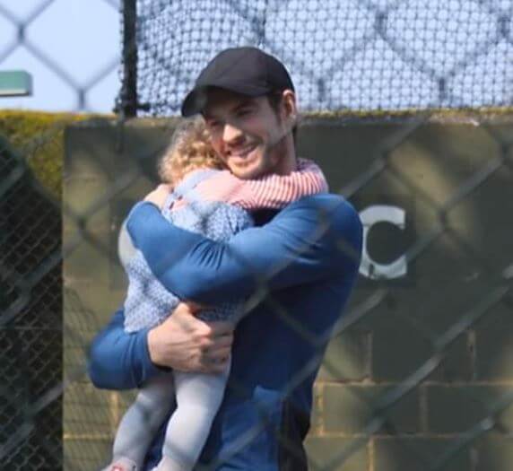Edie Murray playing with her father, Andy Murray.